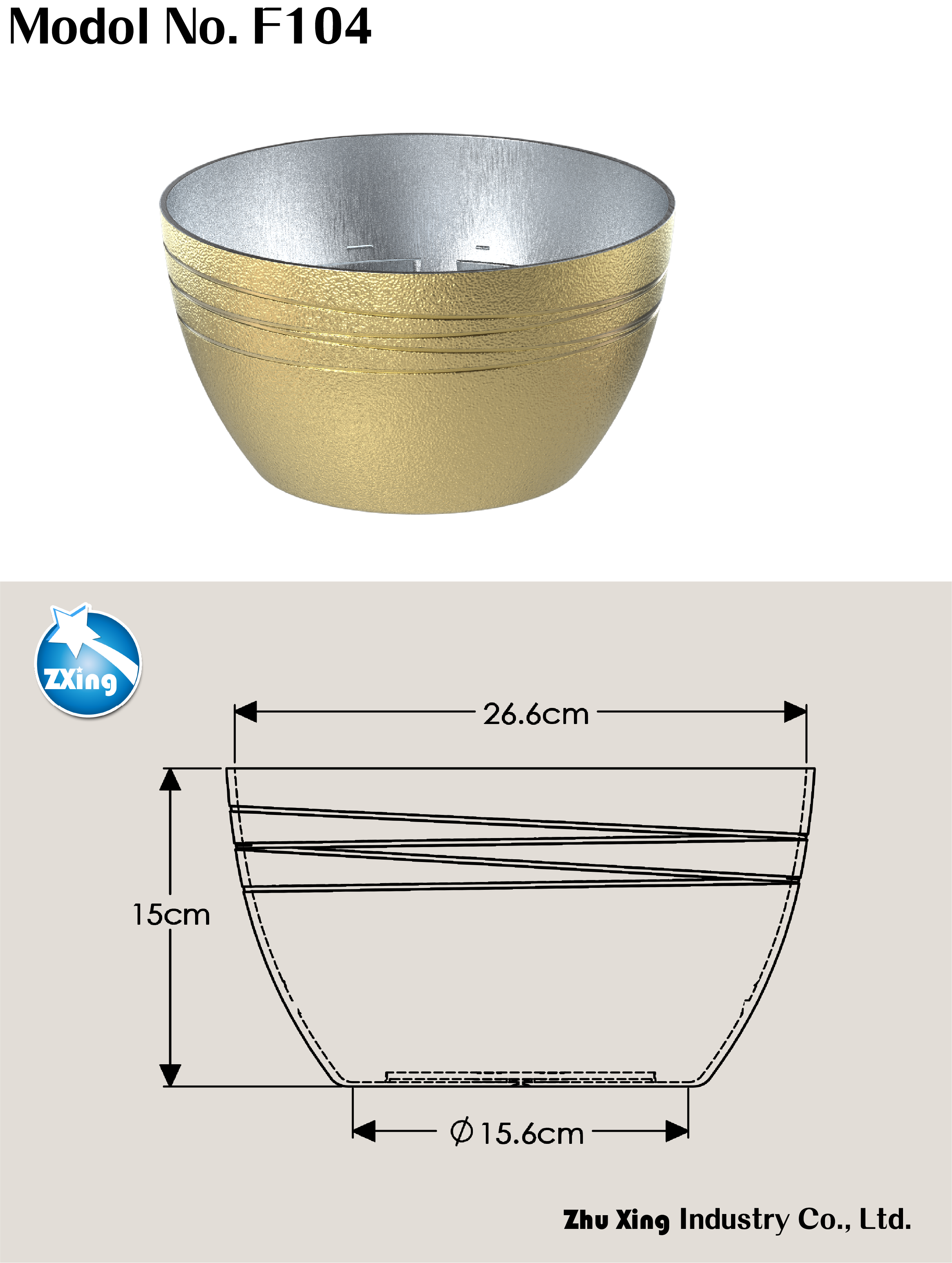 F105 ABS textured tabletop floral bowl in metallic rose gold finish, vacuum plated interior, 30.6cm diameter × 18cm height – lightweight, durable, stackable plastic flower container for orchids, retail displays, weddings, and home décor.