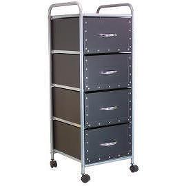 4 Tier Storage Trolley Rack With 4 Cardboard Drawers Acerly
