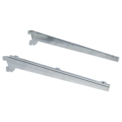 Wall slotted upright display shelve bracket - 2 angle