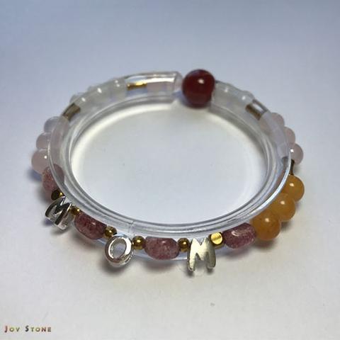 Taiwan Customized English Letters Silver Health Bracelet Red Agate