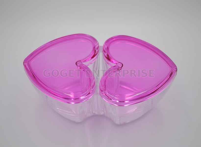 Makeup Organizer Heart Shaped Acrylic Cosmetic Storage And