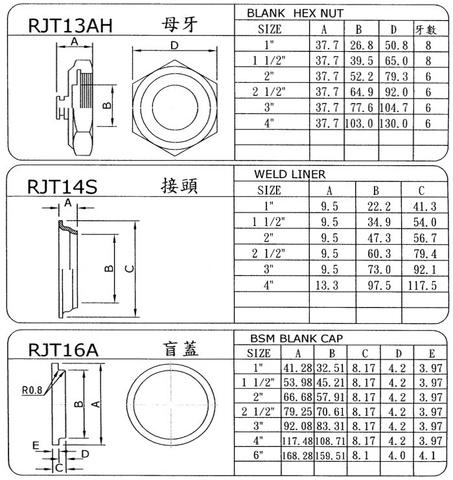 RJT/BSM/CIP Flat Face Union - Inox/Stainless Steel Sanitary