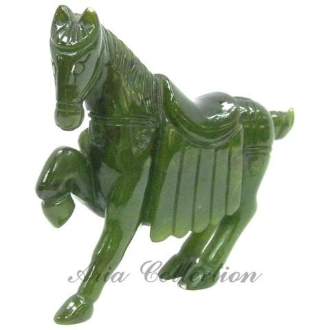 Hand-Carved Natural Jade Horse Sculpture 7x6x1.5cm Taiwanese